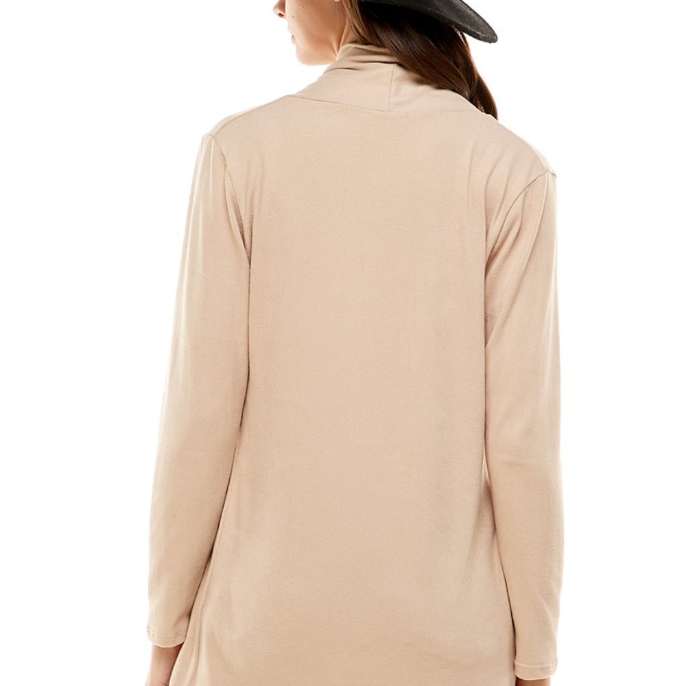 Women's Casual Lightweight Open Front Cardigans with Pockets_Beige - Picture 7 of 9